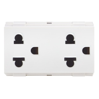 HACO เต้ารับคู่ 3 ขา มีม่านนิรภัย 16 แอมป์ 250 โวลต์ QX สี TAUPE รุ่น W8416V2-STP