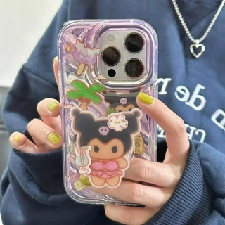 💕พร้อมส่ง💕iPhone 14 13 12 11 Pro Max เคส for เคสไอโฟน11น่ารัก Kuromi บางเบาพกพาง่าย พร้อมขาตั้ง Case