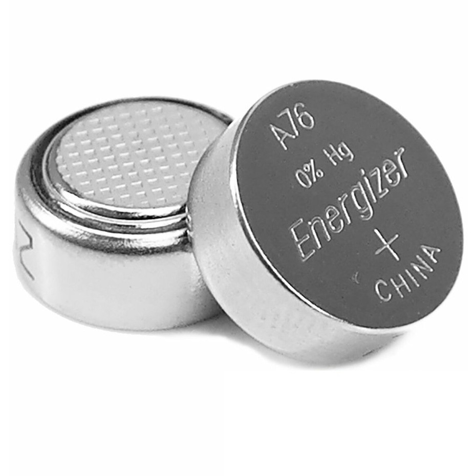 แท้ 100% Energizer A76 / LR44 - 1.5 v. Button Battery ถ่านกระดุม แพค 2 ก้อน