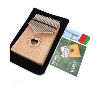 ส่งไวจากไทย เครื่องดนตรีคาลิมบาไม้ 17 คีย์ Heart Kalimba