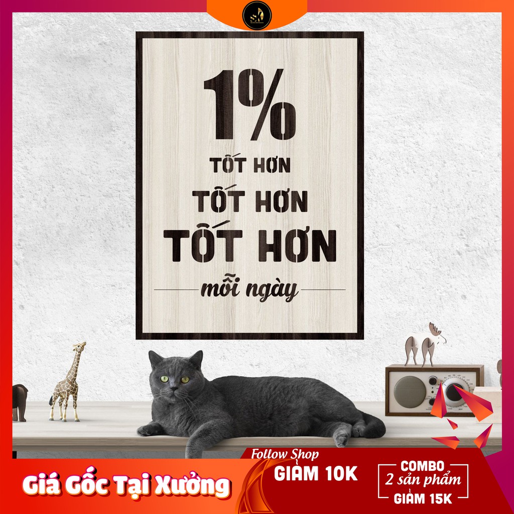 DECOR ภาพวาดไม้ - SOLGAN motivates, Inspires - 1% Better - Better - ทุกวัน