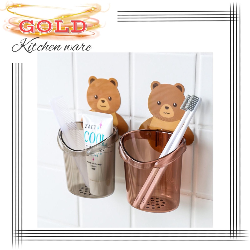 GANTUNGAN G97 ผู้ถือแปรงสีฟันรอบหมีภาพผู้ถือแปรงสีฟัน