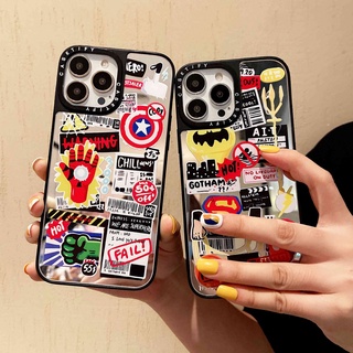 Casetify เคสป้องกันโทรศัพท์มือถือกระจก กันกระแทก ลาย Marvel Iron Man Bat Man สําหรับ Samsung Note20 S22 Ultra S21 Plus S20 FE A03S A12 A13 A22 A23 A32 A33 A34 A52 A53 A54 A73