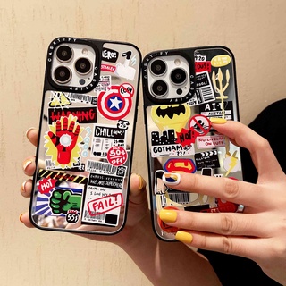 Casetify เคสโทรศัพท์มือถือกระจก กันกระแทก ลาย Marvel Iron Man Bat Man Superman สําหรับ iPhone 14 Pro MAX 14 Plus 13 Mini 12 Promax 11 XR X XS MAX 7G 7 Plus SE2020