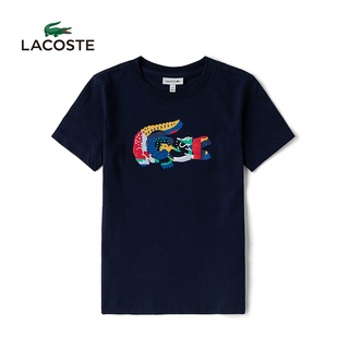 เสื้อยืดผ้าฝ้ายพิมพ์ลาย Lacoste เสื้อยืดแขนสั้น พิมพ์ลายหนังจระเข้ สไตล์ฝรั่งเศส แฟชั่นใหม่ สําหรับผู้ชาย TJ1325