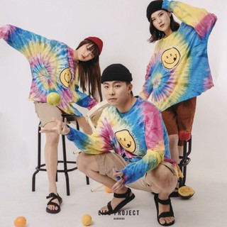 LIFE PROJECT X KimCo selected เสื้อแขนยาวโอเวอร์ไซส์ มัดย้อม  IM FEELING WONDERFUL