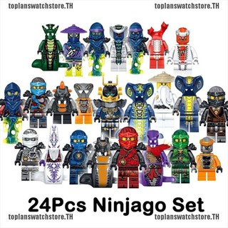 【Toplan】ฟิกเกอร์ Ninjago Kai Jay Sensei Wu Master Building ขนาดเล็ก 24 ชิ้น