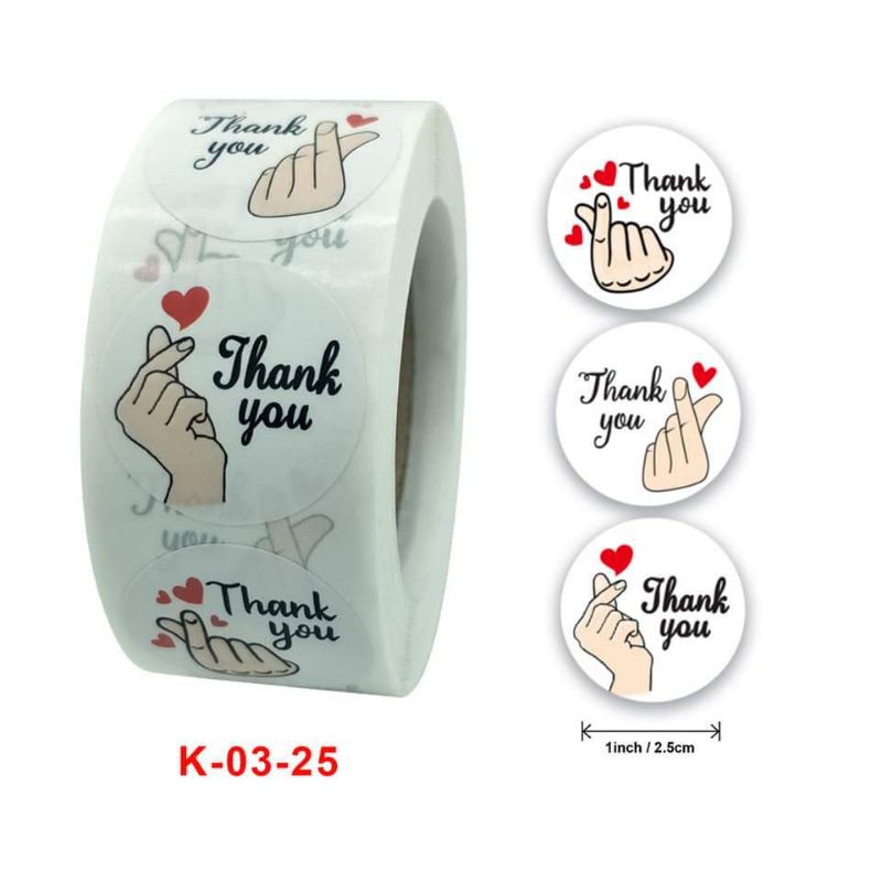 สติ๊กเกอร์ขอบคุณ(Thank you ) 500ดวง