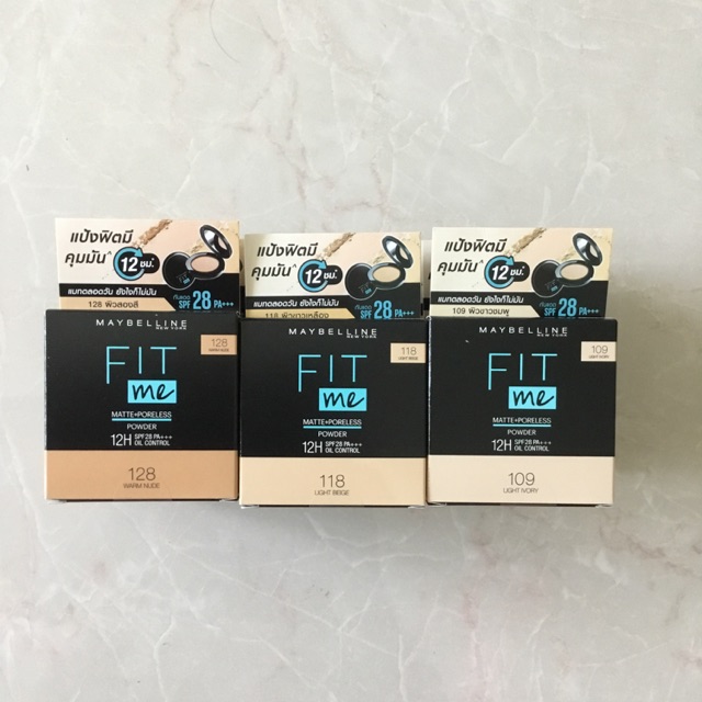 แป้งเมย์เบลลีน ฟิต มี แมท+พอร์เลส คุมมัน16ชม 6 กรัม Maybelline FIT ME POWDER
