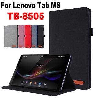 เคสแท็บเล็ตหนังแบบฝาพับตั้งได้สไตล์คลาสสิกสําหรับ Lenovo Tab M8 HD TB-8506 TB-8505 TB-8505F / TB-8505I / TB-8505N / TB-8505X