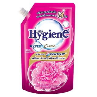 Hygiene 490ml ไฮยีน เอ็กซ์เพิร์ท แคร์กลิ่นสวีทคิส ผลิตภัณฑ์ปรับผ้านุ่ม(สีชมพู) สูตรเข้มข้นพิเศษ 490มล