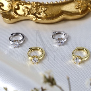 Classic Diamond - earring 925 sterling best quality ต่างหูเงินแท้