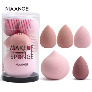 MAANGE ฟองน้ำ ทรงไข่ เรียบนุ่ม สำหรับแต่งหน้า 5 ชิ้น / กล่อง