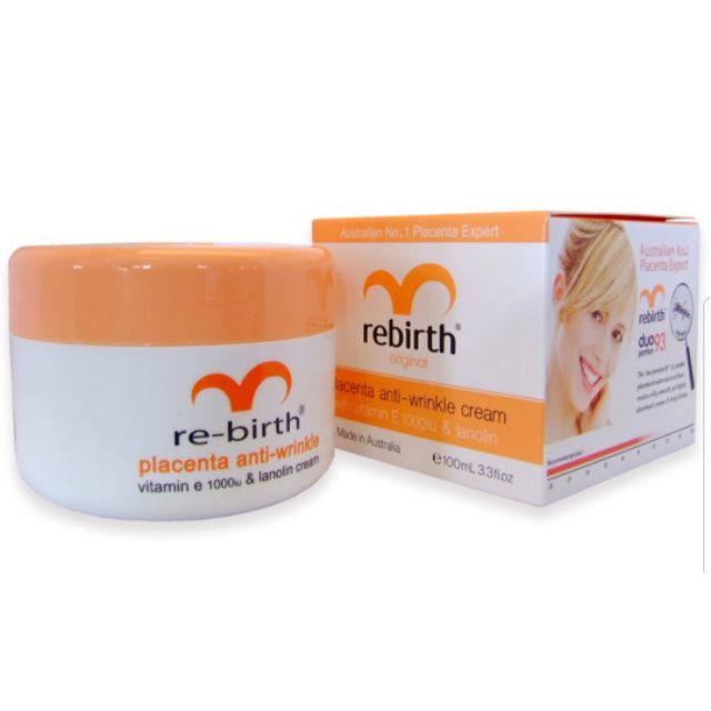 Rebirth ครีมรกแกะ rebirth placenta anti - wrinkle cream + ครีมอีมู Rebirth emu anti - wrinkle cream