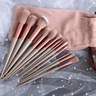 ✨sales✨พร้อมส่ง แปรงแต่งหน้า FIX แท้ 13 ชิ้นถุงผ้า ครบชุด แปรงแต่งหน้าคุณภาพสูง ด้ามไม้