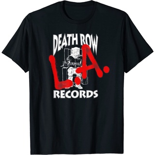 เสื้อยืดผ้าฝ้ายพรีเมี่ยม แผ่นบันทึกเสียง Death Row L.A. สําหรับผู้ใหญ่ เสื้อยืด พิมพ์ลายสีสเปรย์