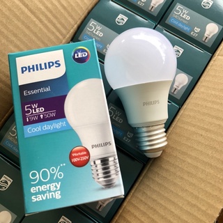 PHILIPS หลอดไฟฟิลิปส์ LED 5W /7W / 13W รุ่น Essential ขั้ว E27 Cool Daylight /  Warm White