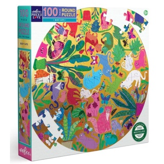 eeBoo Busy Cats 100 pc Round Puzzle จิ๊กซอว์รูปแมวแบบ 100 ชิ้น ต่อเป็นรูปวงกลม