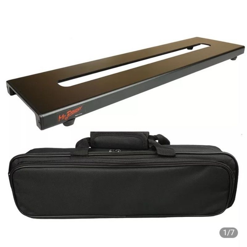 CALINE CB107 pedal board อลูมิเนียมบอร์ด เอฟเฟ็คกีต้าร์ ขึ้นรูป โค้งมน พร้อมกระเป๋า ขาตั้ง ขาวาง FX