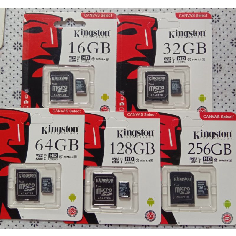 0Kingston SD Card Micro SDHC  เมมโมรี่การ์ด/มี่(2gb4gb8gb16gb32gb64gb128gb256gb512 gbกล้องติดรถยนต์ / โทรศัพท์มือถือ)