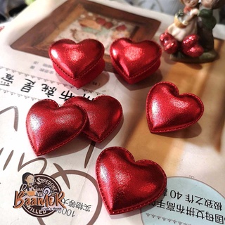 หัวใจ ผ้า กำมะหยี่ ขนาดประมาณ 4 เซนติเมตร จำนวน 6 ชิ้น 40 บาท Heart for Diy , for Valentine