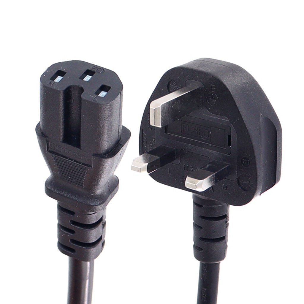 Iec C15 หญิงอะแดปเตอร์ AC สายไฟสิงคโปร์มาเลเซีย PDU UPS สาย UK BS1363 ปลั๊ก C15 Outlet Connector สายตะกั่ว