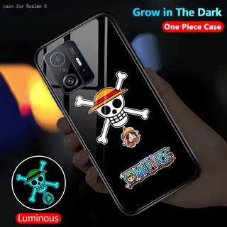 【Luminous Glass Casing】 Realme 8 7 7i 7 Pro 5G เคสเรียวมี สำหรับ Case Anime One Piece Straw Hat Kid เคส เคสโทรศัพท์ เคสมือถือ