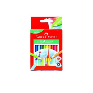 Faber Castell ดินสอสีไม้ TRI COLOR 12 สี ด้ามสั้น