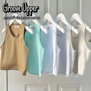 MAKANI-Groove Upper(พร้อมส่ง)👚เสื้อครอปผ้าร่องสีพื้น