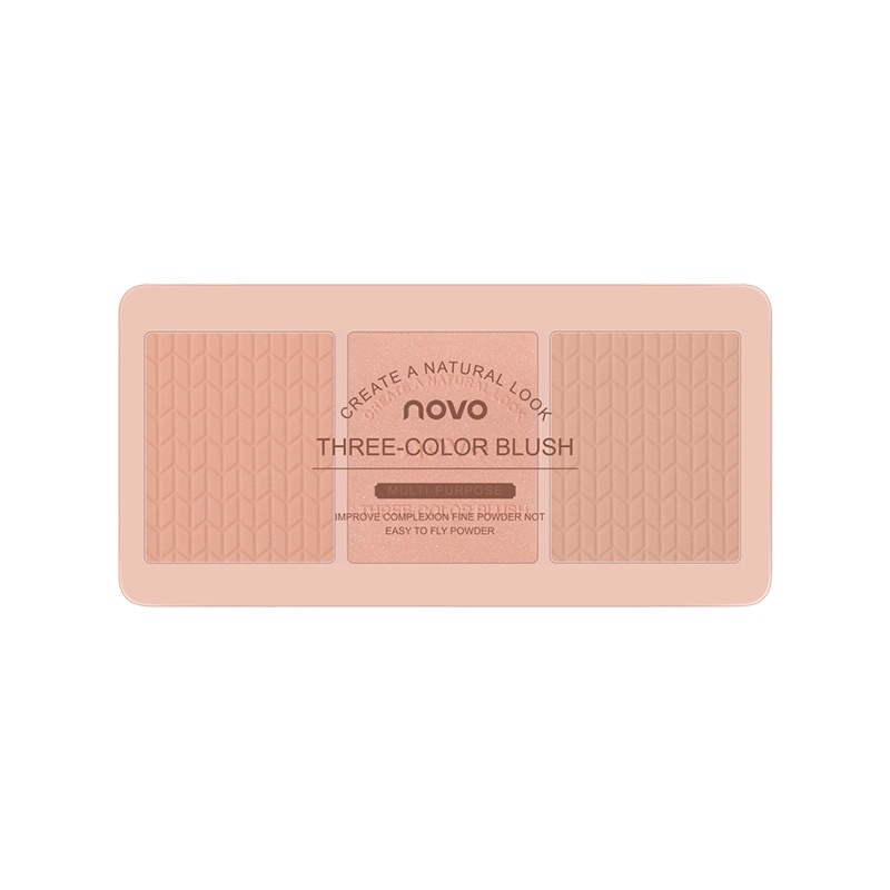 5503 (ใหม่/แท้) NOVO BLUSH ตลับบลัชออน 3สี เนื้อละเอียด นุ่มละมุน  เนื้อกำมะหยี่ ติดทน กันน้ำ