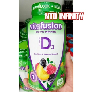 นำเข้า🇺🇸 (Exp12/23) Vitafusion Vitamin D3 Gummy, 50mg, Peach, Blackberry, Strawberry, 150 Count วิตามิน ดี3 กัมมี่