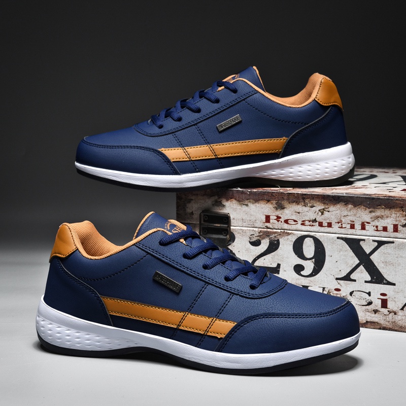 SKYE รองเท้าผ้าใบสีขาวผู้ชาย ขนาด 39-48 รองเท้าผู้ชายไซส์ใหญ่ แฟชั่นสไ ตล์เกาหลี