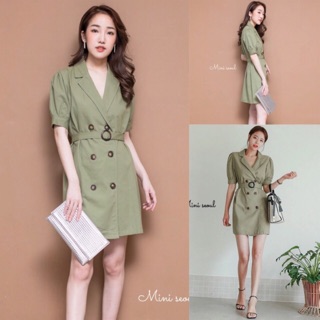 MN285🌹Korea Buttoned Dress