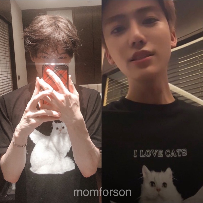 [มีโค้ดแจก]PREORDER - เสื้อยืด ITZAVIBE I LOVE CATS NOT YOU - ANGEL CAT VER.2_BLACK/WHITE แบบจีซองแจ