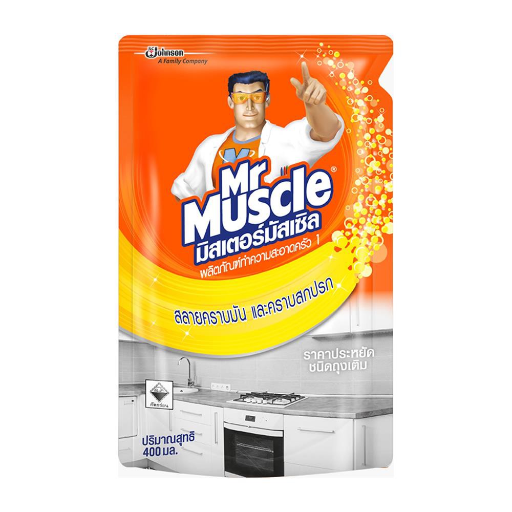 รีฟิลน้ำยาขจัดคราบไขมันครัว MR.MUSCLE 400 มล.KITCHEN CLEANER REFILL 400ML MR.MUSCLE