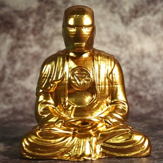 รูปปั้น เทวรูป หลวงปู่ ไอรอน แมน โทนี่ สตาร์ค มาเวล Marvel Iron man buddha เรซิ่น วัตถุมงคล สีทองคำ ขนาด 10 cm.