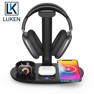 Luken ที่ชาร์จไร้สาย 15W 4 in 1 สําหรับโทรศัพท์ 12 Pro Samsung Watch Max