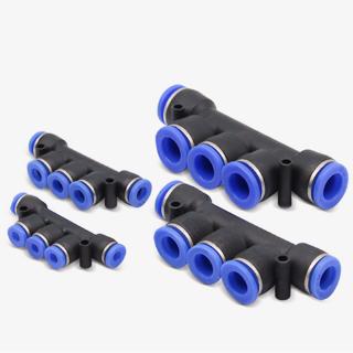 Air Pneumatic Fitting 5 Way One Touch 4mm 6mm 8mm 10mm 12mm OD Hose Tube 5 Port Gas Quick Fittings