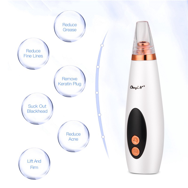 CkeyiN 6 Tips Electric Blackhead Remover Vacuum Suction Acne Comedo