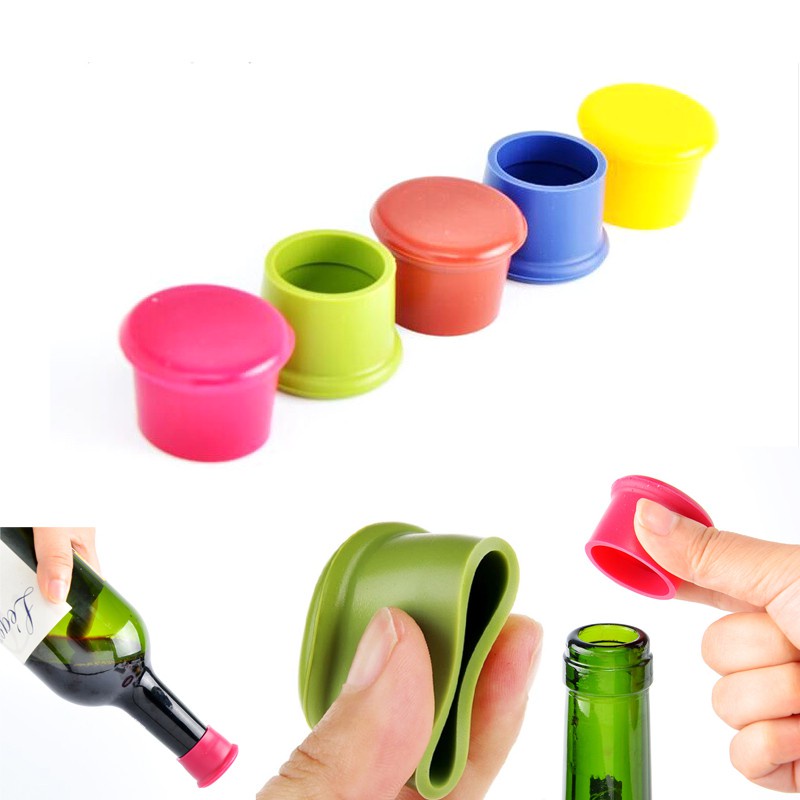 HC Candy Color Wine Bottle Cap Food Grade Silicone Wine Bottle Cork