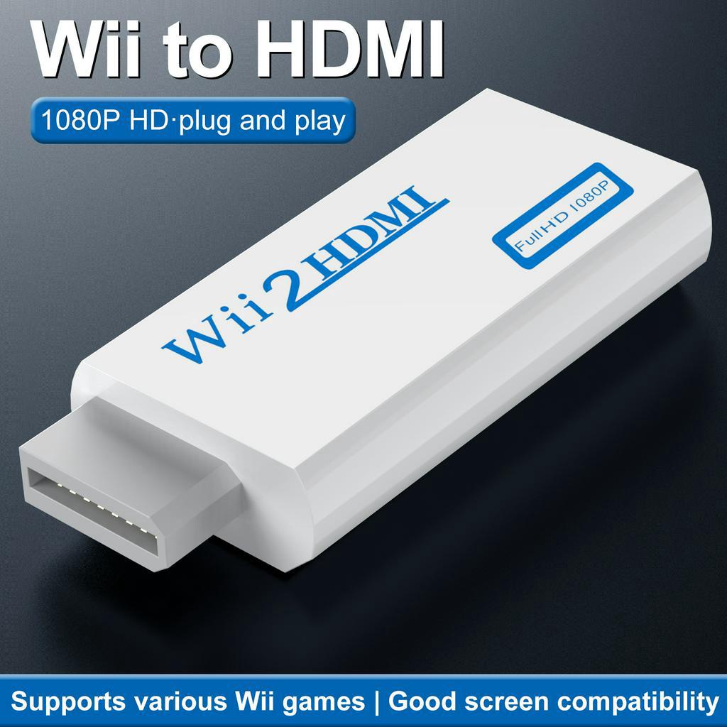 อะแดปเตอร์ Wii เป็น HDMI, ตัวแปลง Wii เป็น HDMI, อะแดปเตอร์ Wii HDMI พร้อมแจ็คเสียง 3.5 มม. และเอาต์พุต HDMI 1080p 720p เข้ากันได้กับโหมดจอแสดงผล Wii ทั้งหมด