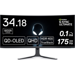 [ผ่อน0%] Alienware AW3423DW QD OLED 34 Inch WQHD (3440x1440) 21:9 1800R Curved Gaming Monitor, 175Hz, NVIDIA G-SYNC