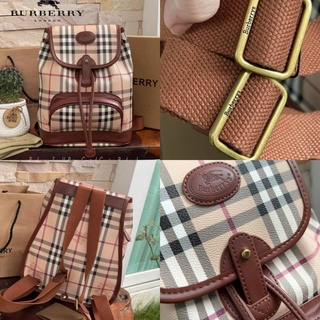 ❤️ BURBERRY Small Beige Coated Canvas Backpack