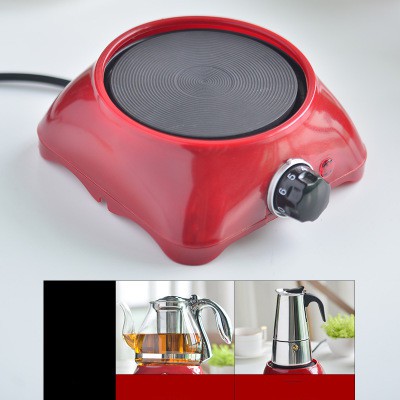 เครื่องชงกาแฟเครื่องทำความร้อนเตาไฟฟ้า Moka Pot เตาทำความร้อนเตาไฟฟ้าสีแดงฉนวนฮีตเตอร์