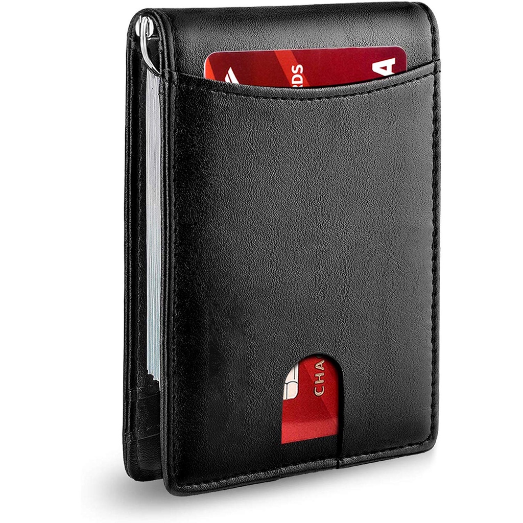 Mens Money Clip Wallets Leather Bifold Wallets Slim Credit Card Holder for Men