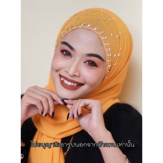 hijab​ ชีฟองปัก​ ผ้าคลุมไหล่​ ผ้าคลุมผม​ สามมุสลิม