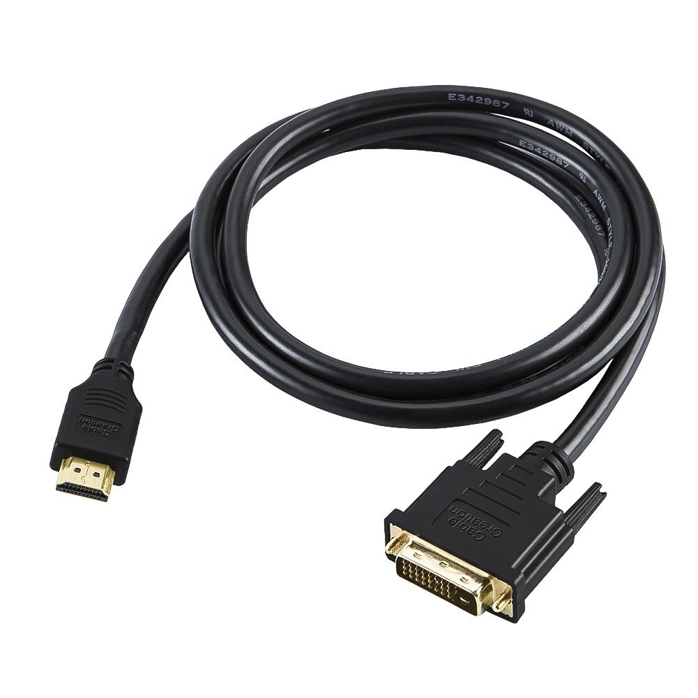 สาย HDMI to DVI, สาย HDMI Male to DVI(4+1) ตัวผู้, สาย HDTV to DVI ชุบทอง, รองรับ 1080P,3D, สีดํา