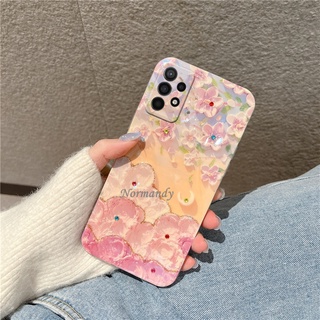 เคสโทรศัพท์ 2022 New Phone Case Samsung Galaxy A53 A73 A33 A23 A13 LTE A52S A52 A03 A22 M23 M33 S22 S21 + Ultra Plus FE 5G 4G Fashion Girl Style Cherry Blossoms Blu-ray Casing TPU Soft Cover เคส