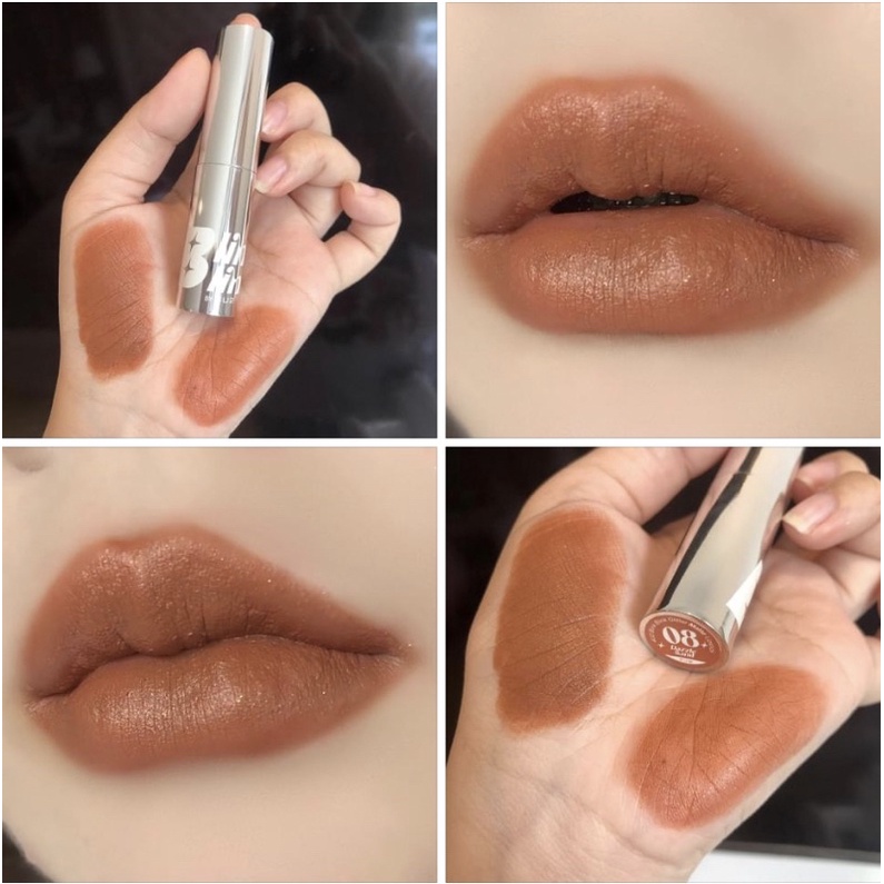 ลิป 4U2 Blink Blink สี 08 คือยืนหนึ่ง สีโทนส้มอิฐๆ โทน Autumm