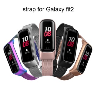 Forwelleny สายนาฬิกาข้อมือ สเตนเลส โลหะ พร้อมหัวเข็มขัด ปรับได้ สําหรับ Samsung Galaxy Fit 2 Fit2 R220